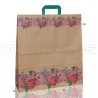 BORSA SHOPPER SACCHETTO DI CARTA MANICO PIATTINA FANTASIA ROSE