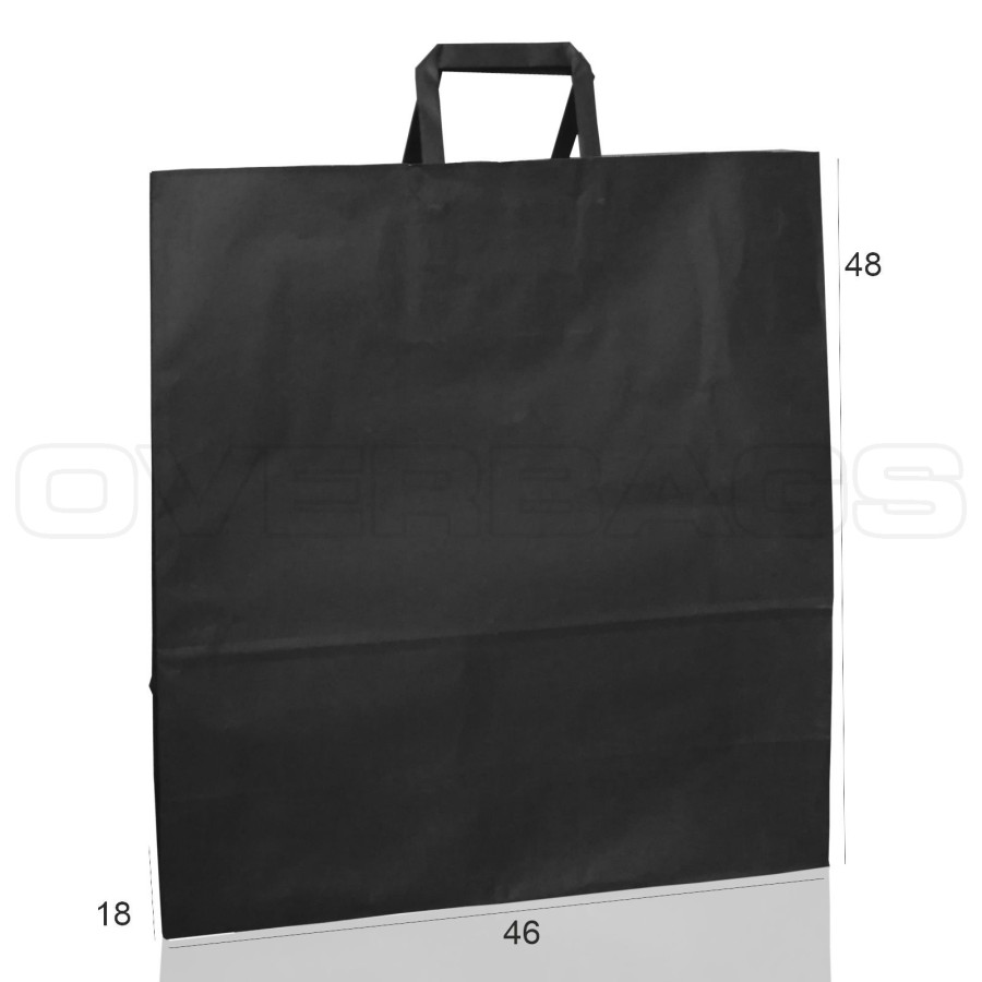 BORSA SHOPPER SACCHETTO DI CARTA MANICO PIATTINA COLORE NERO