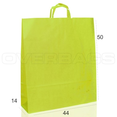 BORSA SHOPPER SACCHETTO DI CARTA MANICO PIATTINA COLORE VERDE MELA