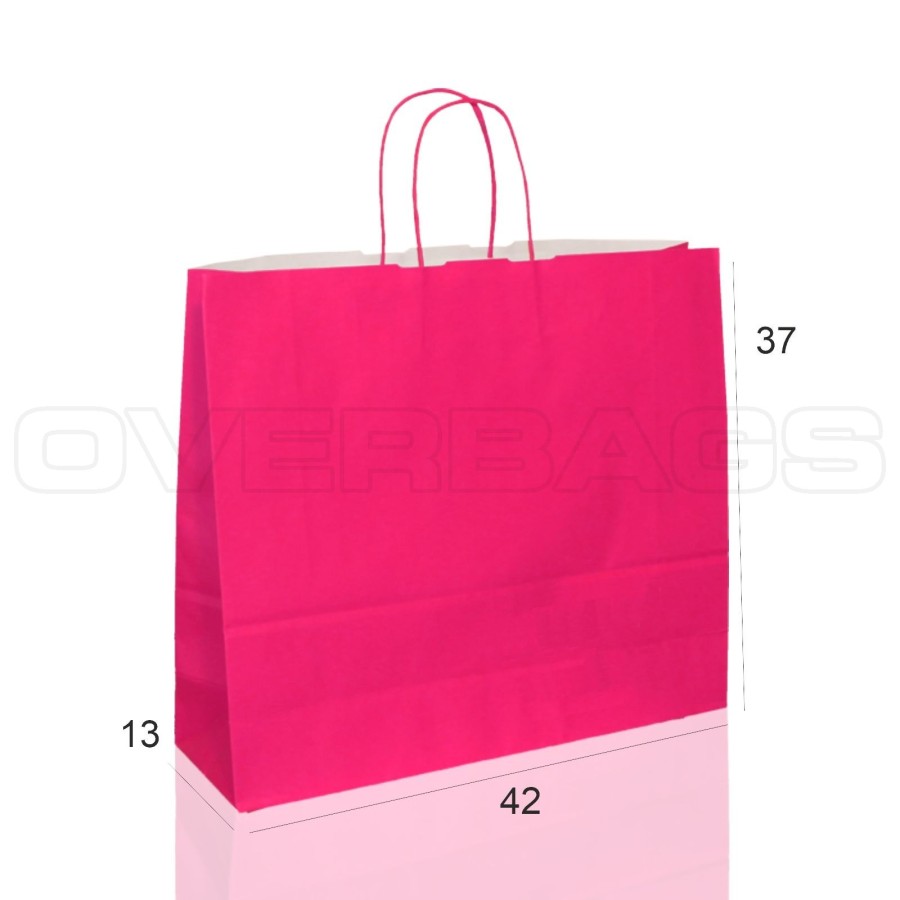 BORSA SHOPPER SACCHETTO DI CARTA MANICO CORDINO COLORE FUCSIA