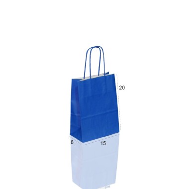 BORSA SHOPPER SACCHETTO DI CARTA MANICO CORDINO COLORE AZZURRO