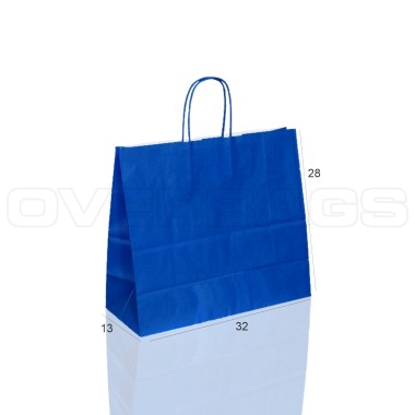 BORSA SHOPPER SACCHETTO DI CARTA MANICO CORDINO COLORE AZZURRO