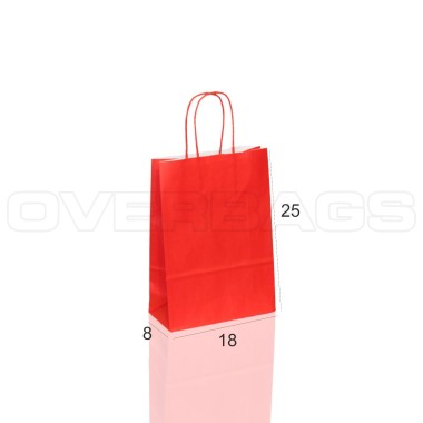 BORSA SHOPPER SACCHETTO DI CARTA MANICO CORDINO COLORE ROSSO