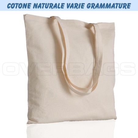 BORSA SHOPPER SACCHETTO DI COTONE VARIE GRAMMATURE CM 38X42