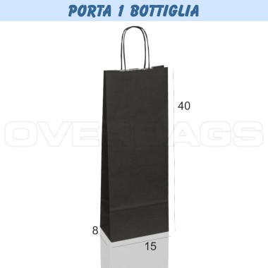 BORSA SHOPPER SACCHETTO DI CARTA PORTA BOTTIGLIA MANICO CORDINO