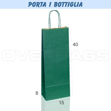 BORSA SHOPPER SACCHETTO DI CARTA PORTA BOTTIGLIA MANICO CORDINO