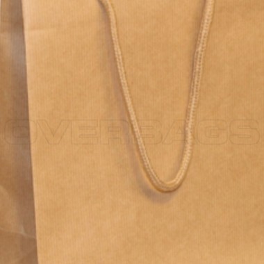 BORSA SHOPPER SACCHETTO DI CARTA MANICO CORDA COTONE COLORE AVANA SEALING