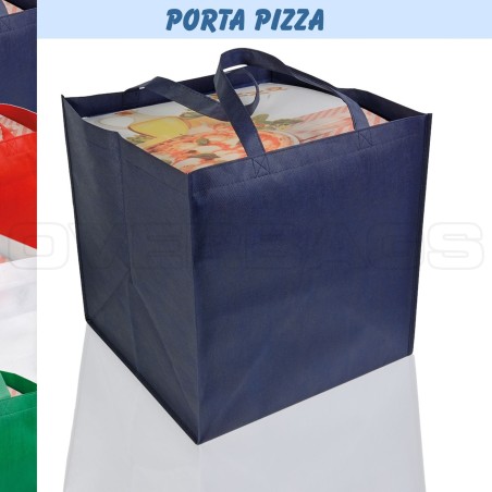 BORSA SHOPPER SPESA PORTA PIZZA IN TNT CM 36X36X37