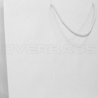 BORSA SHOPPER SACCHETTO DI CARTA MANICO CORDA COTONE COLORE BIANCO